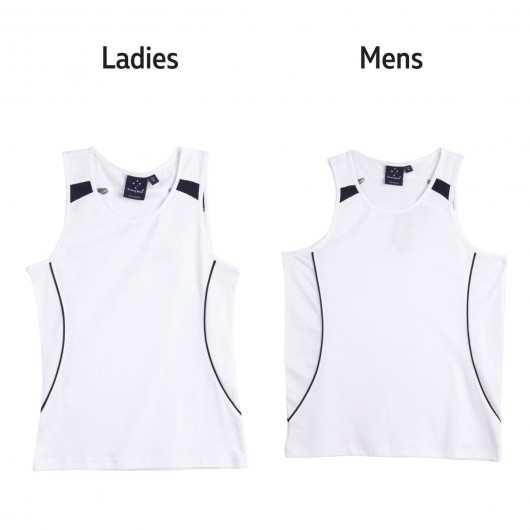 White Navy Teammate Singlets